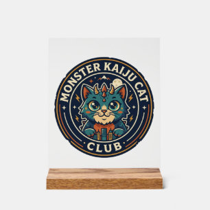 Monster Kaiju Kat Kat Grafische T-shirt Kunst - Mo Acryl Bord
