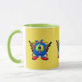 Monster Karakter Uil Vogel Geanimeerd Mok (Links)