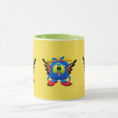 Monster Karakter Uil Vogel Geanimeerd Mok (Midden)