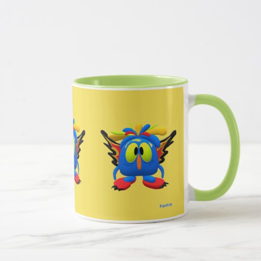 Monster Karakter Uil Vogel Geanimeerd Mok (Rechts)