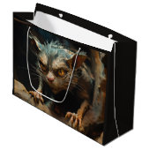 Monster kat groot cadeauzakje (Voorkant Gekanteld)