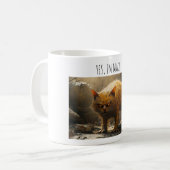 Monster kat koffiemok (Voorkant links)
