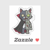 Monster Kat Mashup – Half Vampire, Half Zombie Sticker (Vel)