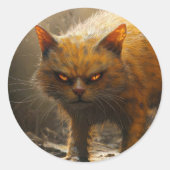 Monster kat ronde sticker (Voorkant)