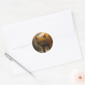 Monster kat ronde sticker (Envelop)