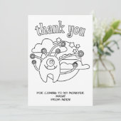 Monster Kids Kleurkaart Feest Favoriet Bedankt (Staand voorkant)