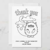 Monster Kids Kleurkaart Feest Favoriet Bedankt (Voorkant)