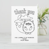 Monster Kids Kleurkaart Feest Favoriet Bedankt (Staand voorkant)