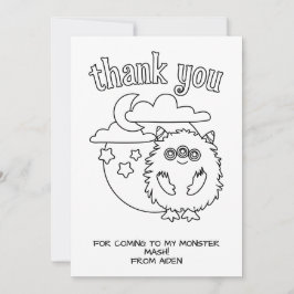 Monster Kids Kleurkaart Feest Favoriet Bedankt