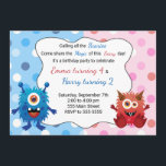 Monster Kids Verjaardag Uitnodiging<br><div class="desc">Deze uitnodiging is perfect voor uw verjaardagsfeestje. U kunt de kaart aanpassen voor andere kinder gelegenheden. U kunt de inschrijving aanpassen aan uw vereisten door uw gegevens in te vullen en uw bestelling te plaatsen. Genieten:)</div>