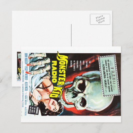 Monster Kind Radio ontmoet de Schroefschedel Briefkaart (Voorkant / Achterkant)