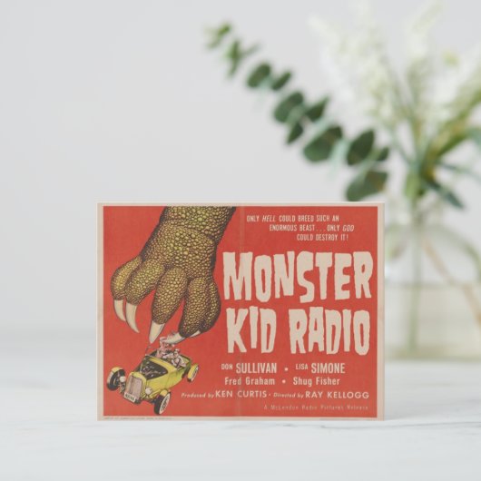 Monster Kind Radio ontmoeten de Giant Gila Monster Briefkaart (Staand voorkant)