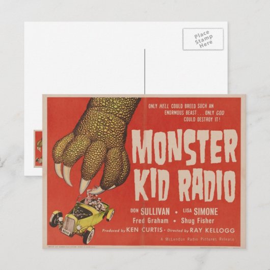 Monster Kind Radio ontmoeten de Giant Gila Monster Briefkaart (Voorkant / Achterkant)