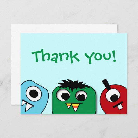 Monster Kinder bedankkaart Briefkaart (Voorkant / Achterkant)