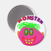 Monster Kinder geschenken "Schattig roze Monster A Magneet (Voorkant / Achterkant)