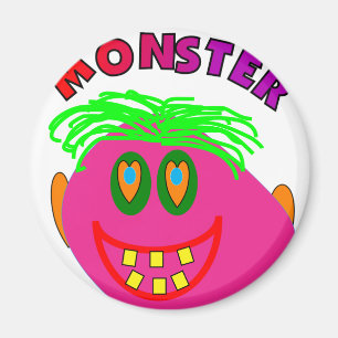 Monster Kinder geschenken "Schattig roze Monster A Magneet