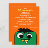 Monster Kinder Halloween Birthday Party Kaart (Voorkant / Achterkant)