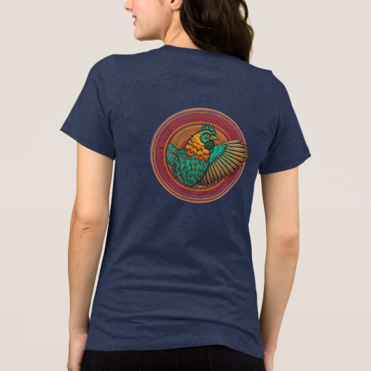 Monster Kip-T-Shirt Tri-Blend Shirt (Achterkant)