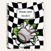 Monster Klauw met een honkbal vasthoudend op maat  Notitieboek (Voorkant)