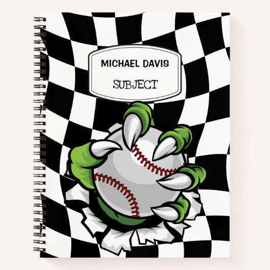 Monster Klauw met een honkbal vasthoudend op maat Notitieboek (Voorkant)