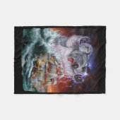 Monster Koala als Kraken valt een oorlogsschip aan Fleece Deken (Voorkant (Horizontaal))