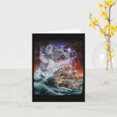 Monster Koala als Kraken valt een oorlogsschip aan Kaart (Gele Bloem)