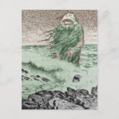 Monster komt uit het water briefkaart (Voorkant)