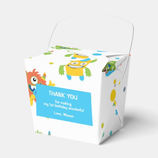 Monster krijtbord thema verjaardagsfeestgunst doos bedankdoosjes (Voorkant Zijde)