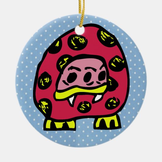 Monster Ladybug Keramisch Ornament (Voorkant)