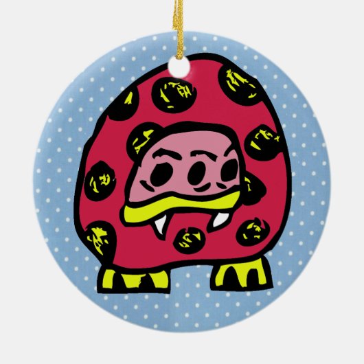 Monster Ladybug Keramisch Ornament (Achterkant)