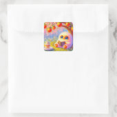 Monster Lezer Vierkante Sticker (Tas)