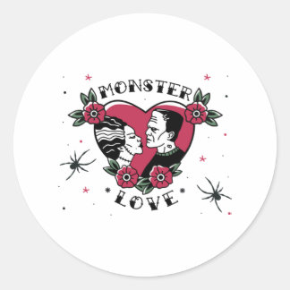 Monster Liefde Bruid van Frankenstein Tattoo Ronde Sticker