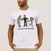 Monster Line Dancing Funny Halloween T-Shirt (Voorkant)