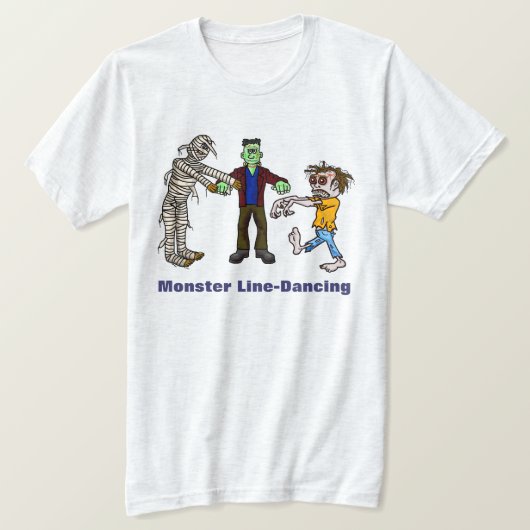 Monster Line Dancing Funny Halloween T-Shirt (Design voorkant)