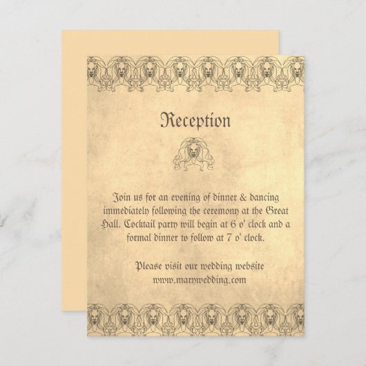 Monster lion medieval kaart (Voorkant / Achterkant)