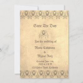 monster lion medieval save the date
