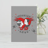 monster love rockabilly frankenstein valentine kaart (Staand voorkant)