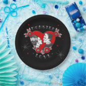 monster love rockabilly frankenstein valentine papieren bordje (Feest)