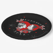 monster love rockabilly frankenstein valentine papieren bordje (Gekanteld)