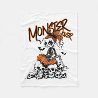 Monster Lover Fun Skeleton Ghoul Schattige  Hall Fleece Deken