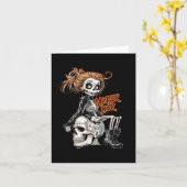 Monster Lover Fun Skeleton Ghoul Schattige Hall Kaart (Gele Bloem)