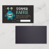 Monster Luier Raffle Ticket (jongen) Informatiekaartje (Voorkant / Achterkant)