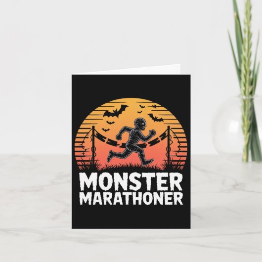 Monster Marathoner Halloween Mummy Runner Kaart (Voorkant)