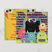 Monster Mash Bash Birthday Uitnodiging (Voorkant / Achterkant)