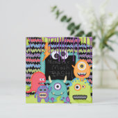Monster Mash Bash Birthday Uitnodiging (Staand voorkant)