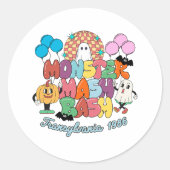 Monster Mash Bash Circle Sticker (Voorkant)