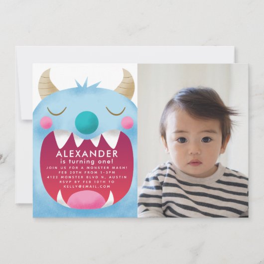 Monster Mash Birthday Foto Kaart (Voorkant)