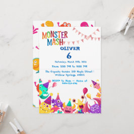 Monster Mash Birthday Invitation - Kids Party Kaart