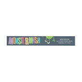 MONSTER MASH BIRTHDAY WRAP ROND Adresetiketten (Individueel)
