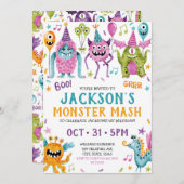 Monster Mash Boy's eerste verjaardagsfeestje Kaart (Voorkant / Achterkant)